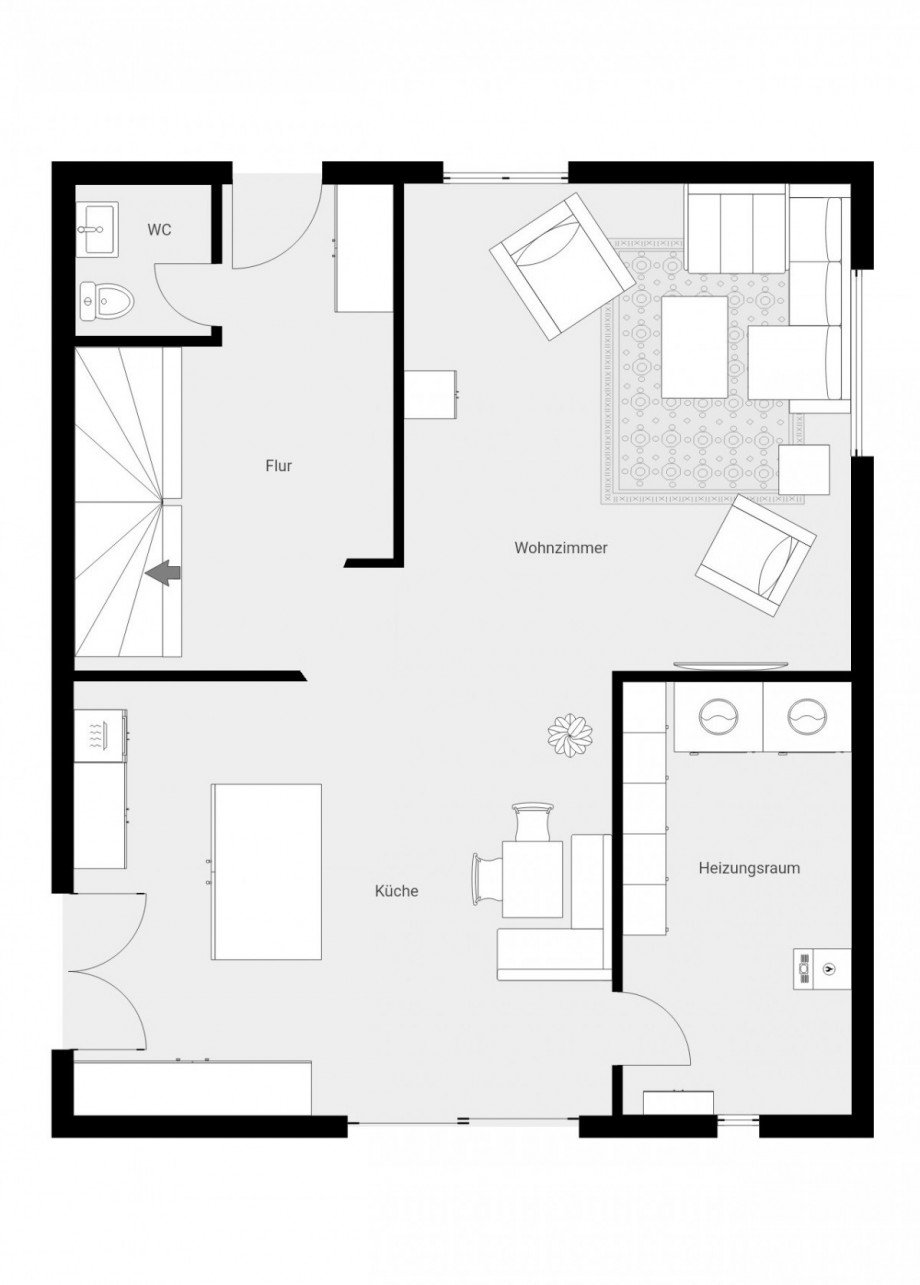 Grundriss - Erdgeschoss Einfamilienhaus Lohmen