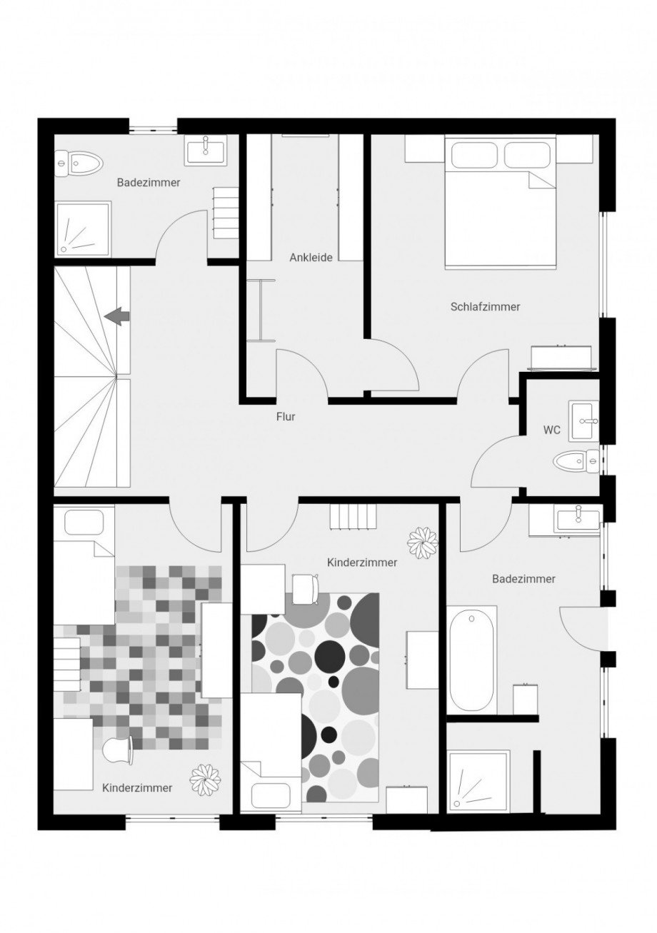 Grundriss - 1. OG Einfamilienhaus Lohmen