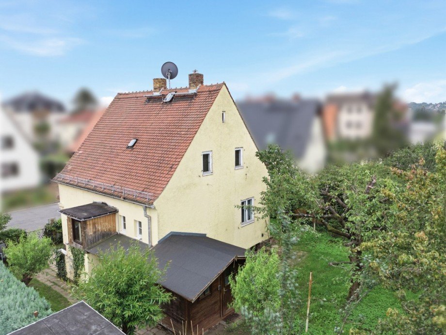 Hausansicht r�ckseitig Einfamilienhaus Dresden