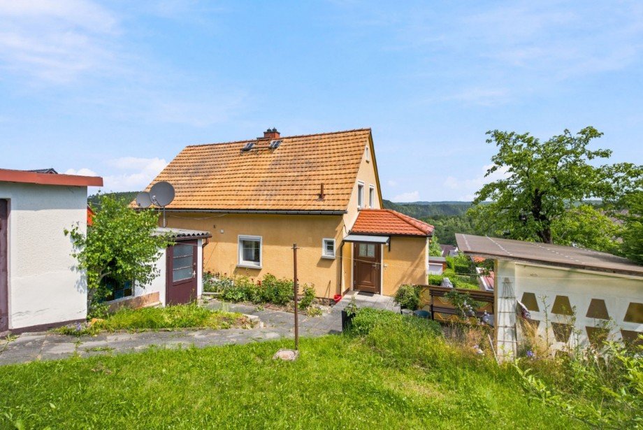 R�ckansicht des Hauses Doppelhaush�lfte K�nigstein/S�chsische Schweiz