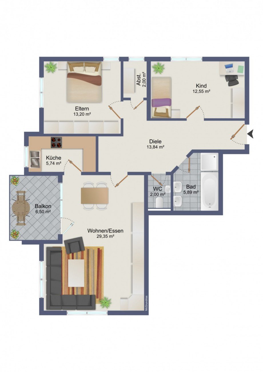 Grundriss Etagenwohnung Bad Gottleuba-Berggie�h�bel