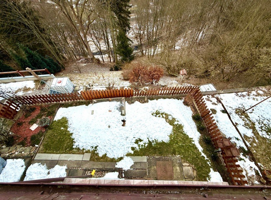 Blick auf den Garten Reihenmittelhaus Altenberg