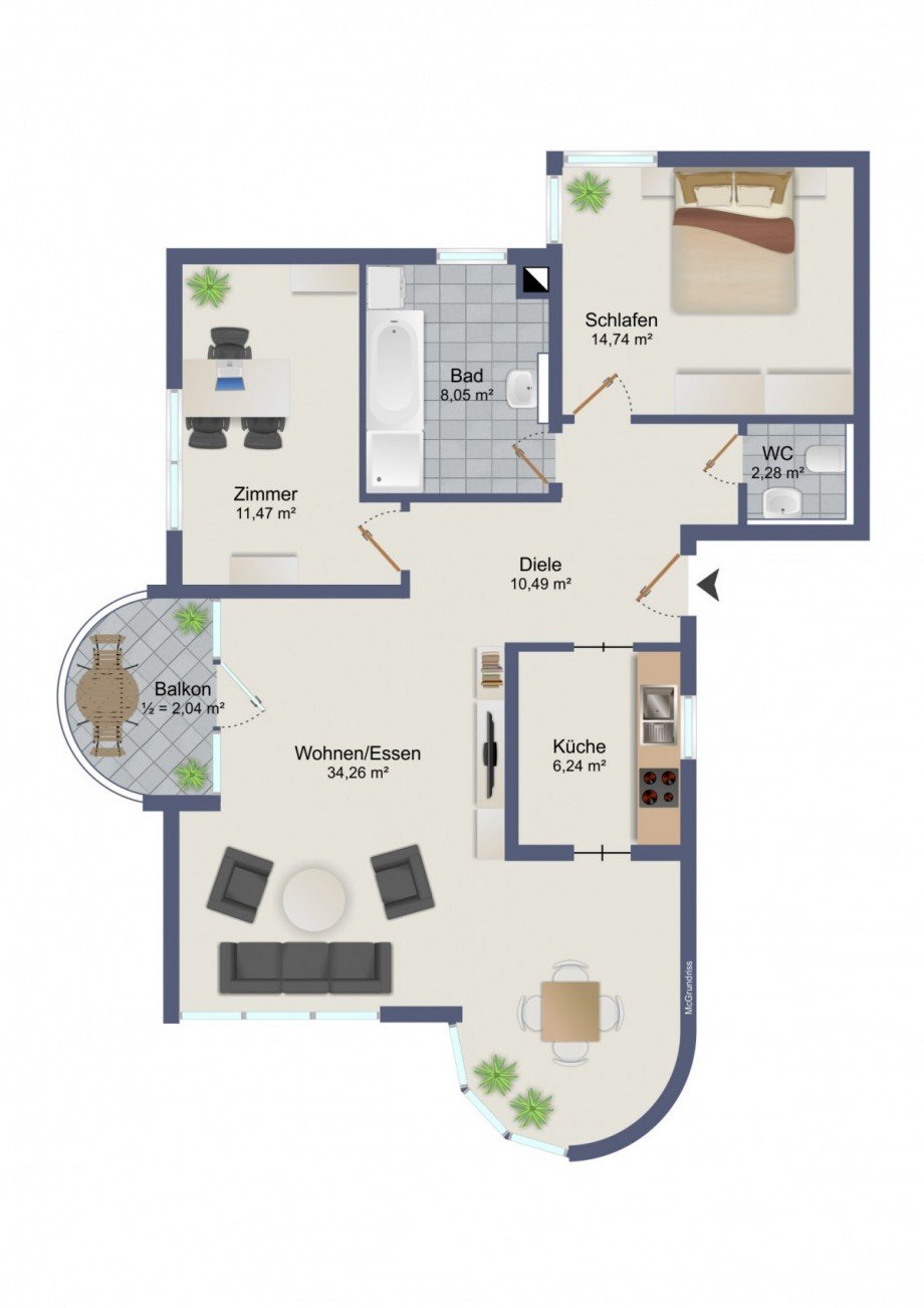 Grundriss Etagenwohnung Dohma